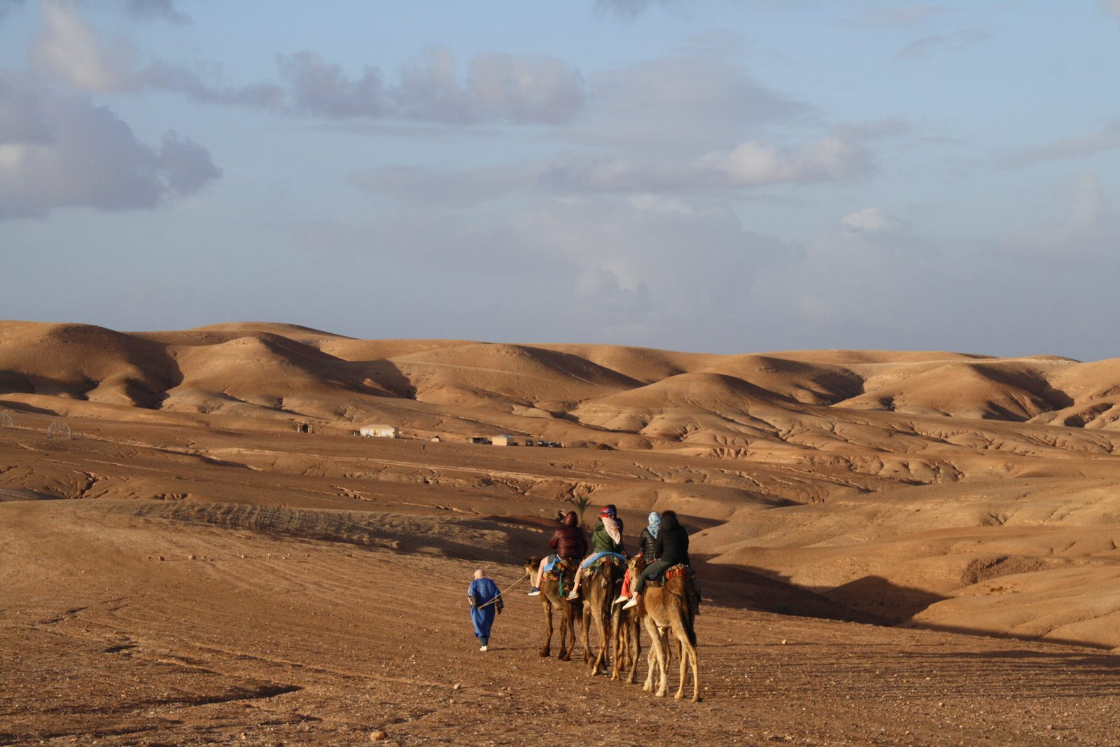 group camel ride in Agafay desert